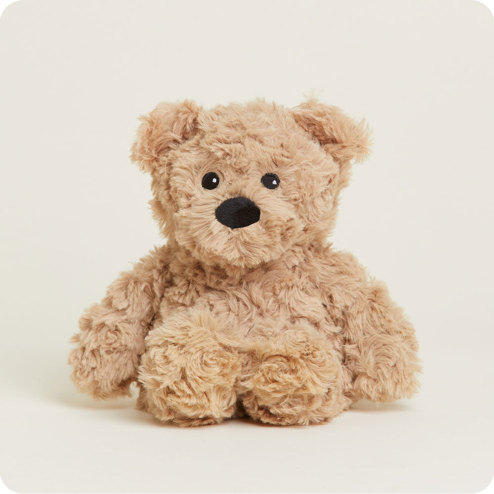 Microwavable Brown Curly Bear Stuffed Animal Warmies Junior