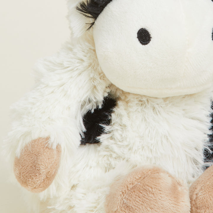 Soft Warm Weighted Black and White Cow Plush Warmies Junior